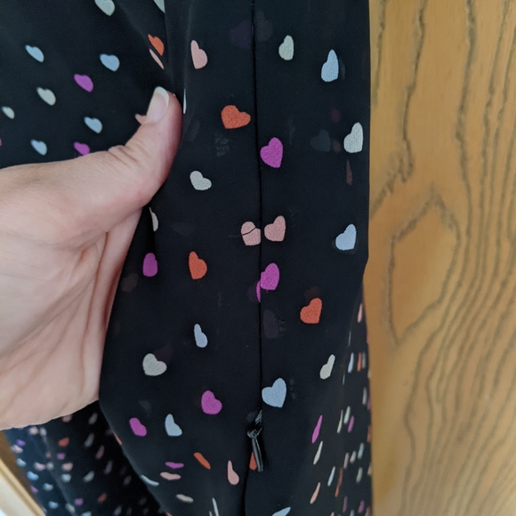 Midi Button Front Heart Print Dress - Picture 6 of 8